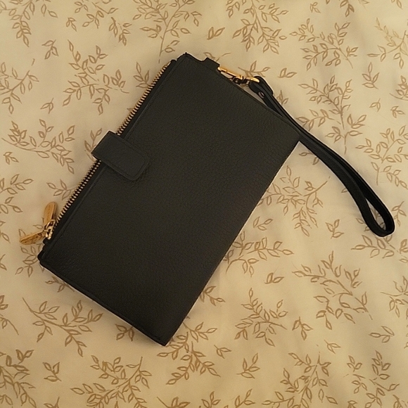 Michael Kors Adele Double-Zip Pebble Leather Phone Wristlet - Picture 4 of 5